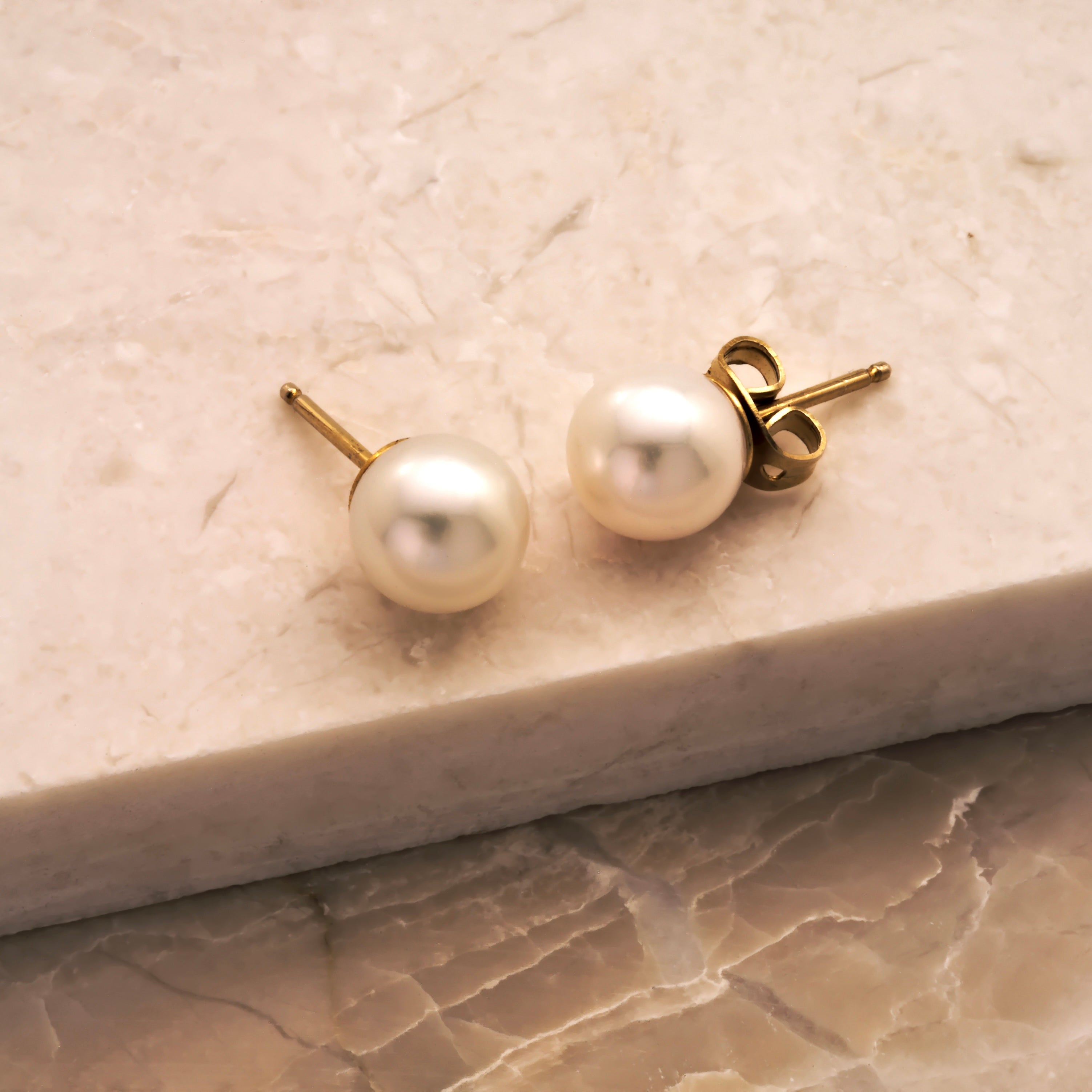 White Pearl Earrings, Boxed To Gift