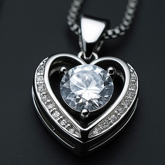 Unique Moissanite Necklace, boxed to gift
