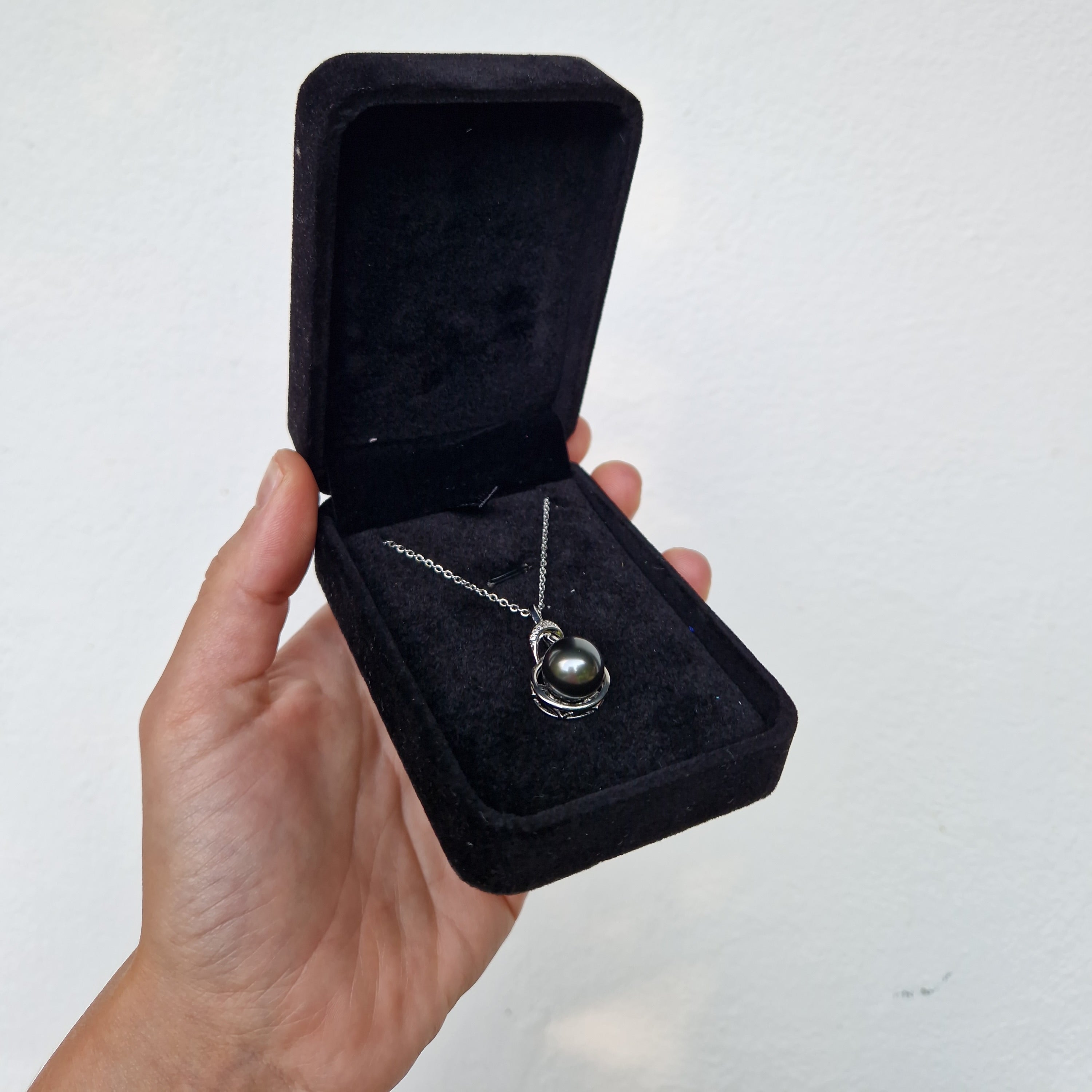 Black Tahitian Pearl Pendant, Boxed To Gift