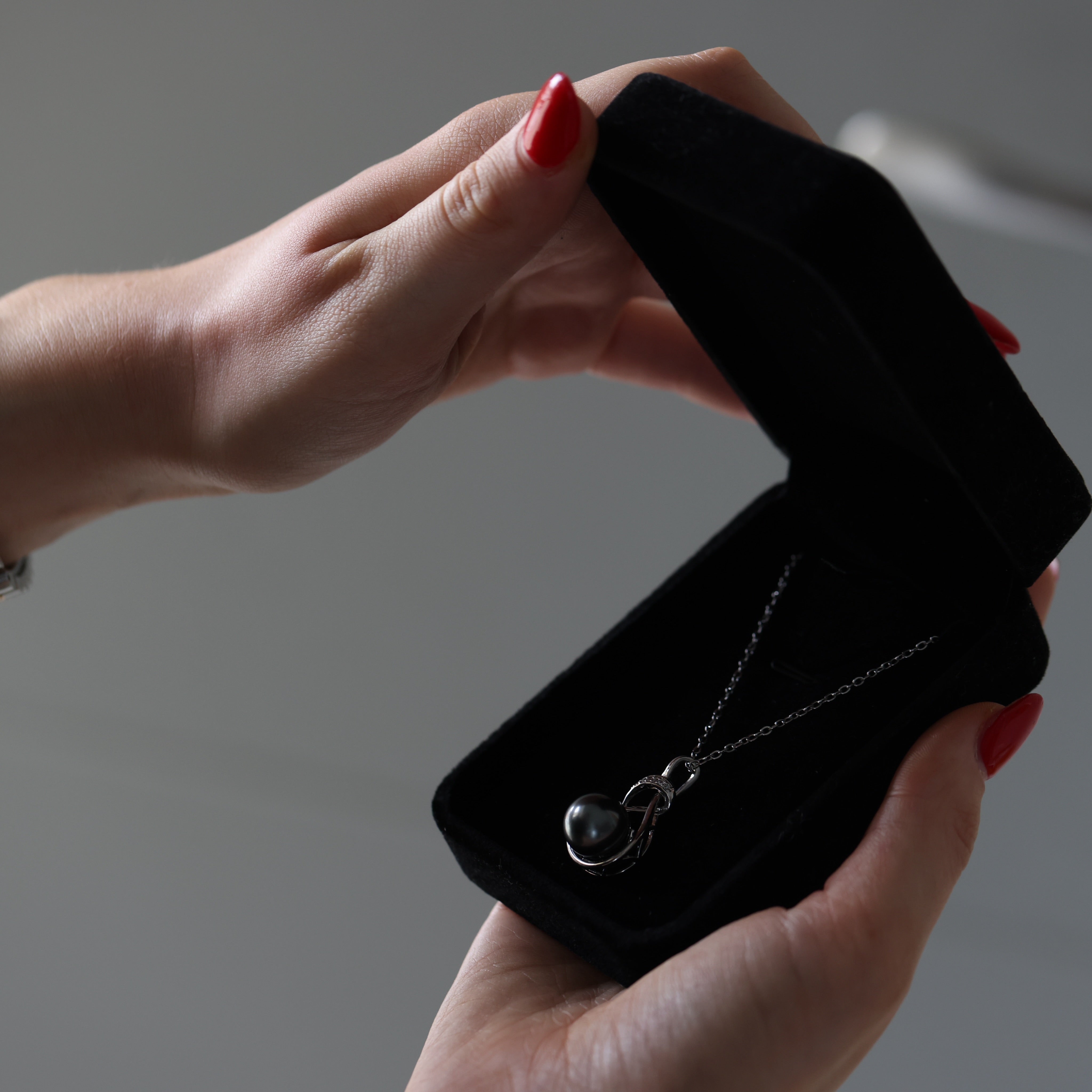 Black Tahitian Pearl Pendant, Boxed To Gift