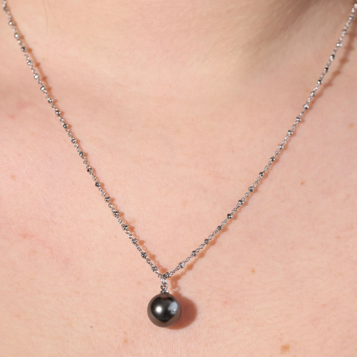 From Tahiti with Love Black Pearl Necklace | Featured in Vogue