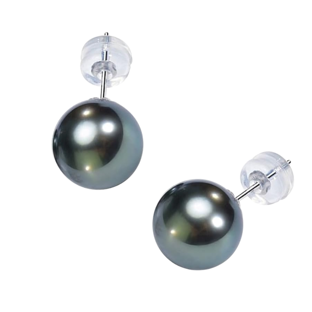 Earrings in 18k white gold with Tahitian pearls