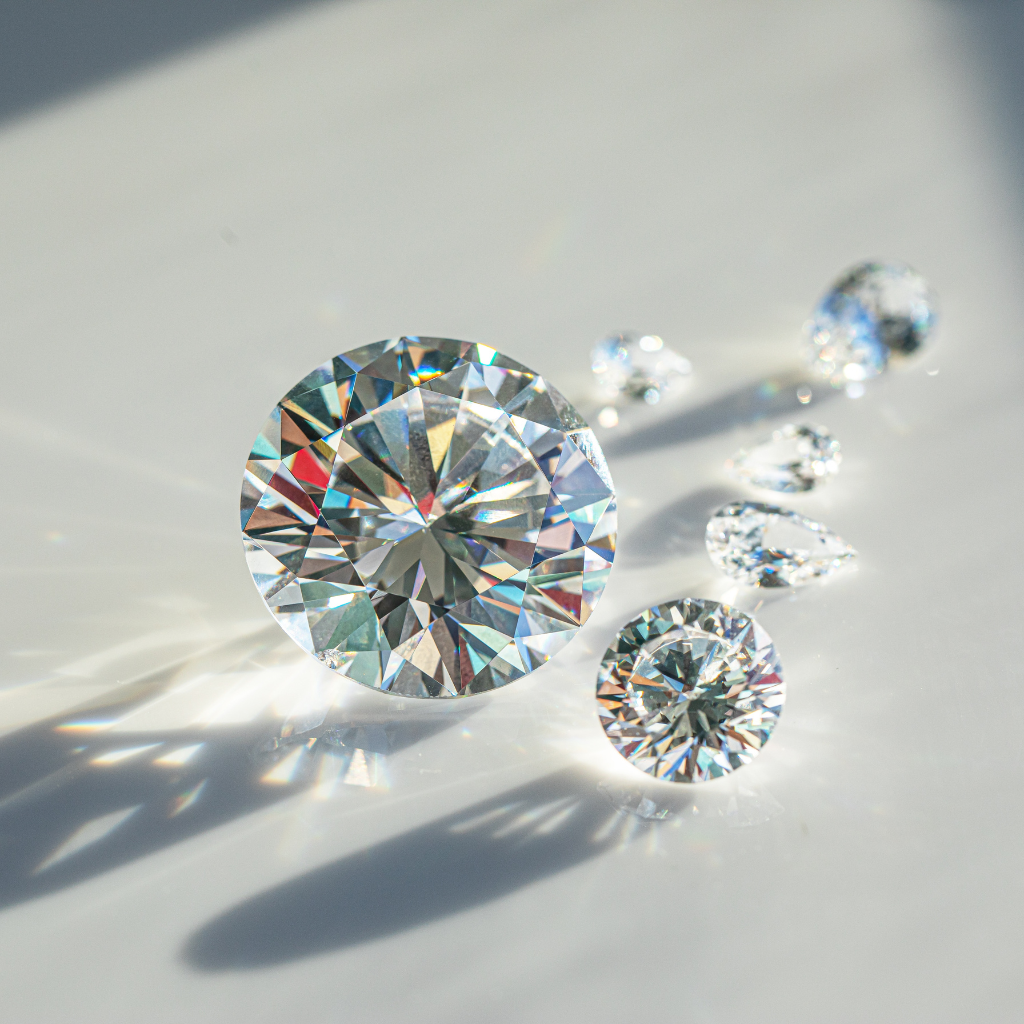Unique Moissanite Necklace, boxed to gift
