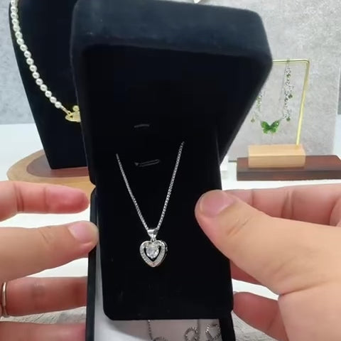 Unique Moissanite Necklace, boxed to gift